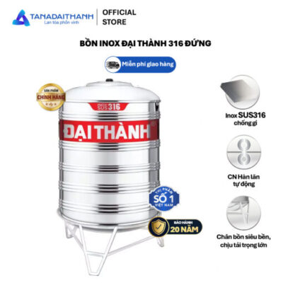 Bồn Nước Inox 2.000L Đứng - SUS 316